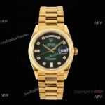 New 2023 Rolex Day-Date 36 Replica Watch with Green Ombre Dial Gold President